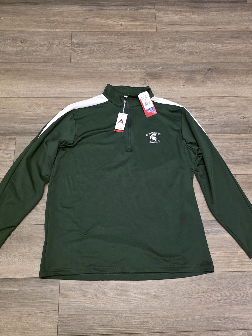 NWT Antigua Men's Michigan State Spartans Quarter-Zip Pullover Size Large